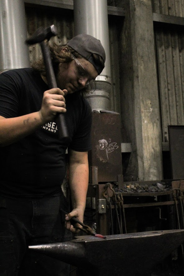 Holden Fenhoff at the anvil